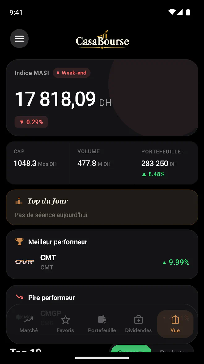 bourse de casablanca application mobile android Vue d'ensemble