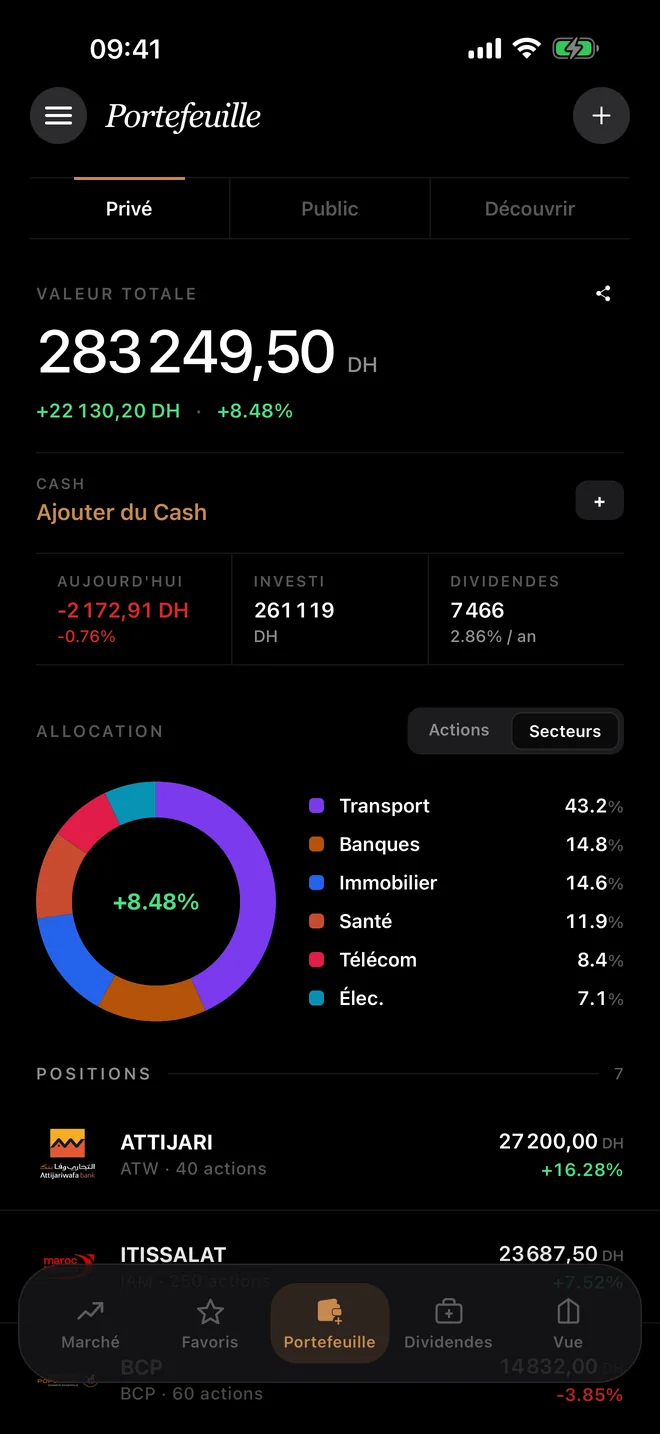 bourse de casablanca application mobile ios portefeuille